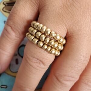 Seed Bead Flexible Ring Set - Golden Birthday